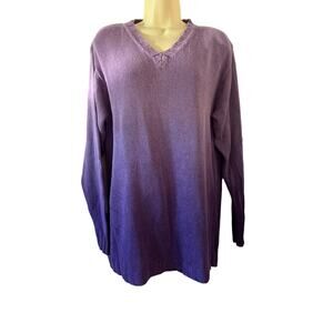 Newport News Easy Style Vintage Purple Ombré Tunic Sweater Size M